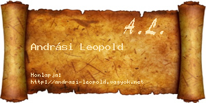 Andrási Leopold névjegykártya